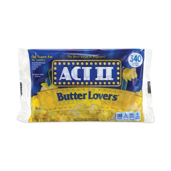 Act II Mantequilla Amantes Palomitas de Maíz de Microondas, Bolsa de 275 oz, PK36, 36PK - 23255