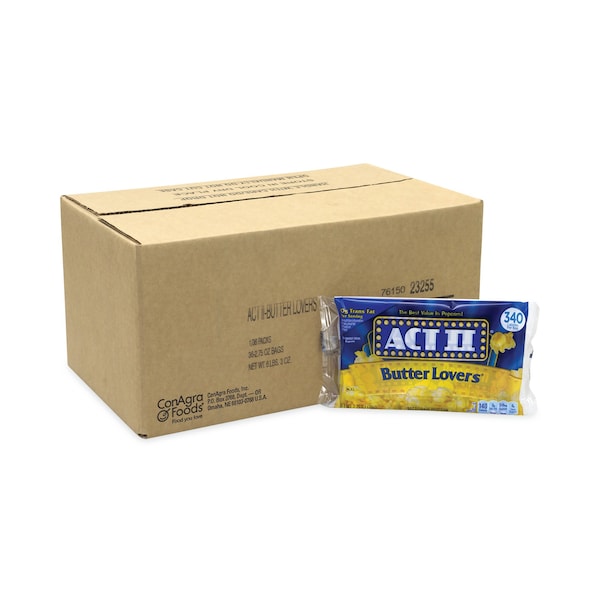 Act II Mantequilla Amantes Palomitas de Maíz de Microondas, Bolsa de 275 oz, PK36, 36PK - 23255