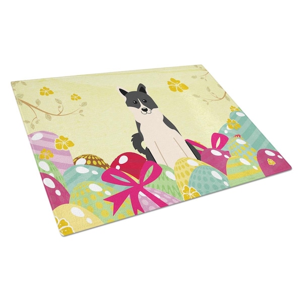 Carolines Treasures Easter Eggs Russo-European Laika Spitz Glass Cutting Board Large - BB6029LCB