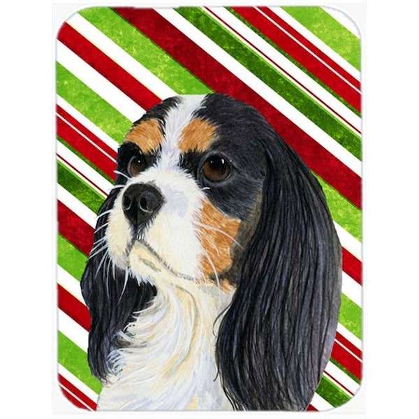 Carolines Treasures Carolines Treasures LH9234LCB Cavalier Spaniel Candy Cane Holiday Christmas Glass Cutting Board - Large - LH9234LCB
