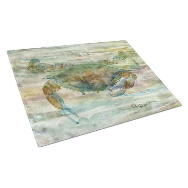 Carolines Treasures Crab a Leg Up Sunset Glass Cutting Board Large - SC2015LCB