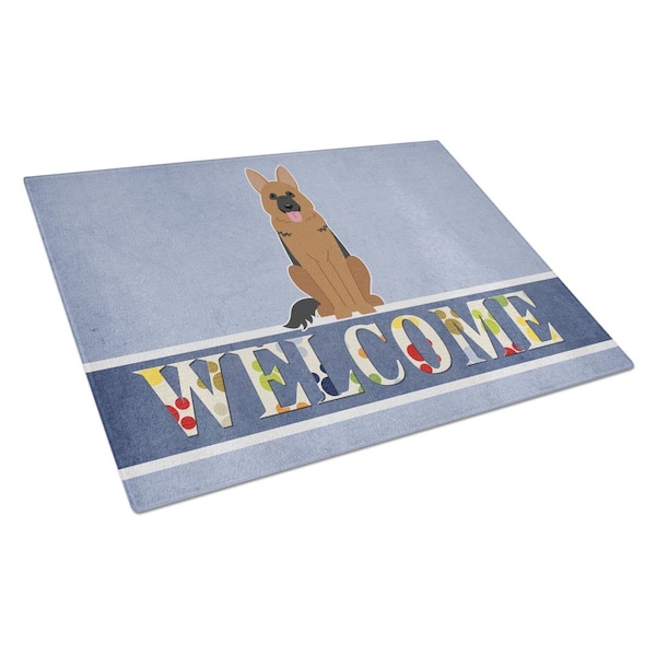 Carolines Treasures German Shepherd Welcome Glass Cutting Board Large - BB5648LCB