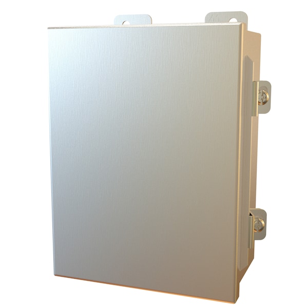 Hammond 304 Stainless Steel Electrical Enclosures, 8 in H, 3-1/2 in D, 6 in W, NEMA 4X, Hinged - 1414N4PHSSG