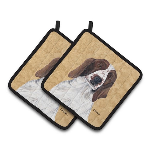 Carolines Treasures Springer Spaniel Wipe Your Paws Pair of Pot Holders, 7.5 x 3 x 7.5 in. - SC9131PTHD
