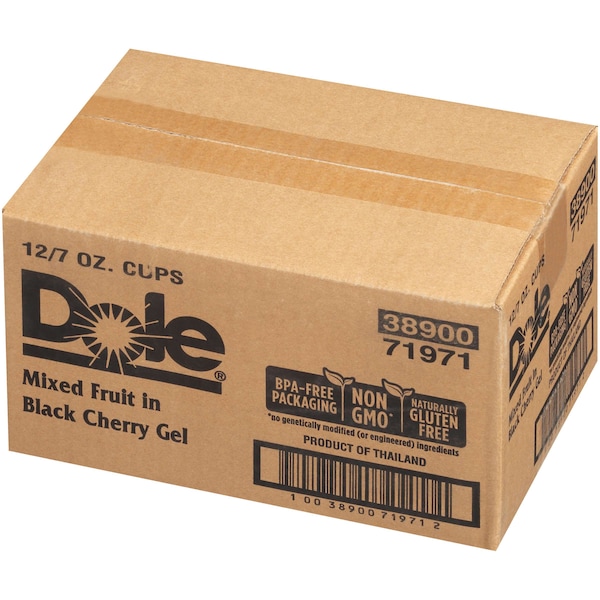 Dole Dole Frutas Variadas en Gel de Cereza Negra 7 oz. Tazón de Plástico, Paquete de 12 - 71971