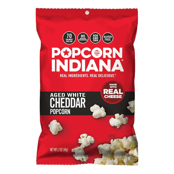 Palomitas de Maíz Popcorn Indiana Aged White Cheddar 1.7 oz., paquete de 6 - 8435710054
