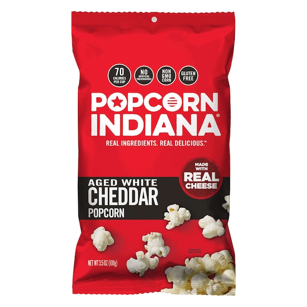 Palomitas de maíz Popcorn Indiana en Cheddar Blanco Añejado 3.5 oz., paquete de 6 - 8435710058