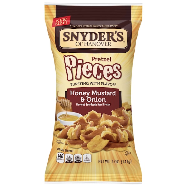 Snyder's Of Hanover Snyder's Of Hanover Trozos de Pretzel con Mostaza y Cebolla Honey Mustard & Onion de 5 oz., paquete de 8 unidades - 111813
