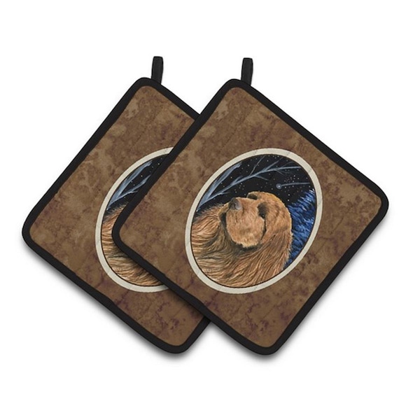 Carolines Treasures Starry Night Sussex Spaniel Pair of Pot Holders, 7.5 x 3 x 7.5 in. - SS8391PTHD