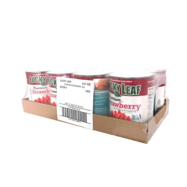 Hoja de la suerte Relleno y Cobertura de Fresa Premium Lucky Leaf 21 oz. Lata, PK8 - FCPFP6004LKL46