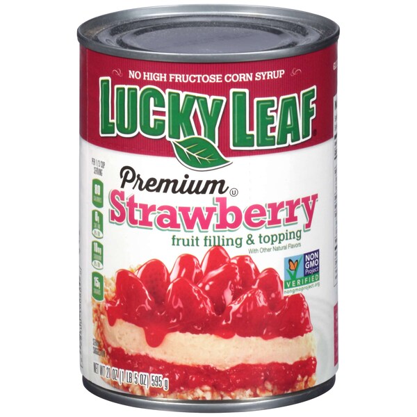 Hoja de la suerte Relleno y Cobertura de Fresa Premium Lucky Leaf 21 oz. Lata, PK8 - FCPFP6004LKL46