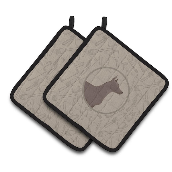 Carolines Treasures Mexican Hairless Dog Xolo In the Kitchen Pair of Pot Holders - CK2217PTHD