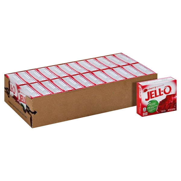 Gelatina de Cereza en Polvo Instantánea Jell-O 3 oz., Paquete de 24 - 00043000200735