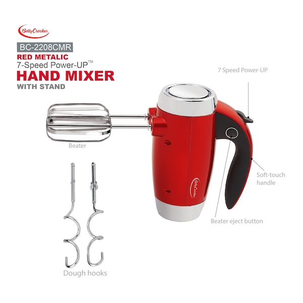 Betty Crocker 7 Speed Hand Mixer - BC-2208CMR