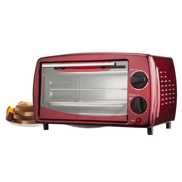 Cookhouse Red 4 Slice Toaster Oven; 14.5 x 9.5 x 8.5 in. - CO85848