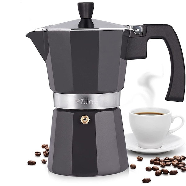 Zulay Kitchen Zulay Moka Pot, 55 Cup  Dark Grey - ZULB07YBKMMXD