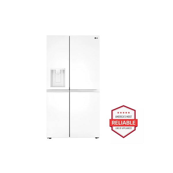 Almo 27 cu. ft. Side-by-Side Refrigerator/Freezer with Smooth Touch Ice Dispenser in White - LRSXS2706W