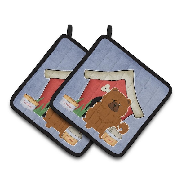 Carolines Treasures Dog House Collection Chow Chow Red Pair of Pot Holders - BB2896PTHD