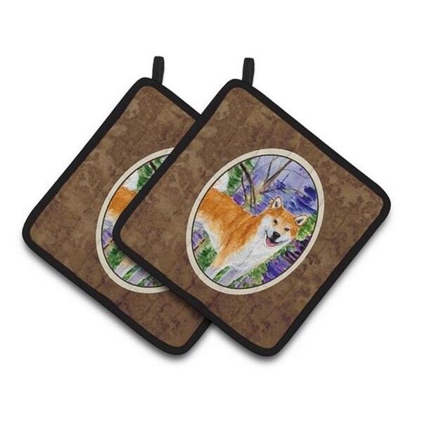 Carolines Treasures Carolines Treasures SS8629PTHD Shiba Inu Pair of Pot Holders; 7.5 x 3 x 7.5 in. - SS8629PTHD