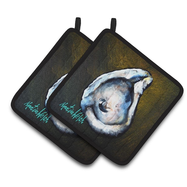 Carolines Treasures Brown Eye Oyster Pair of Pot Holders - MW1317PTHD