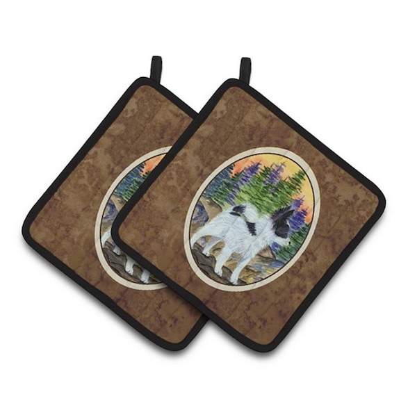 Carolines Treasures Papillon Pair of Pot Holders, 7.5 x 3 x 7.5 in. - SS8194PTHD