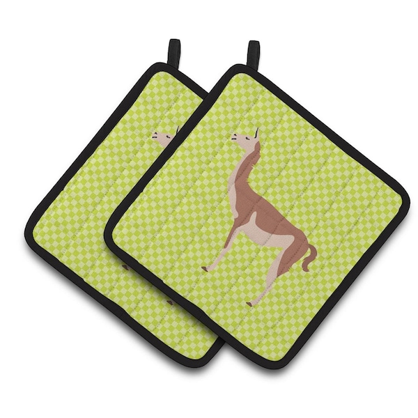 Carolines Treasures Guanaco Green Pair of Pot Holders - BB7747PTHD