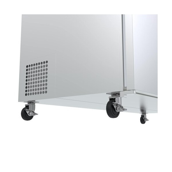 Koolmore Stainless Steel Refrigerated Food Prep Station Table Two Doors with Hood Cover with Mega Top Surface - SPTR-2D-15C-LT