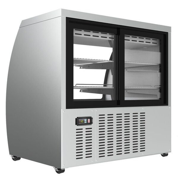 Koolmore 47" Deli Case and Meat Display Refrigerator, Multi-Tiered Shelves, Curved Glass Front - RD18C-SS