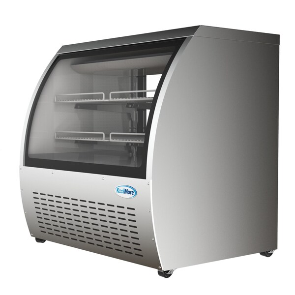 Koolmore 47" Deli Case and Meat Display Refrigerator, Multi-Tiered Shelves, Curved Glass Front - RD18C-SS