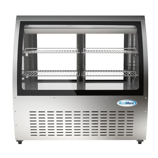 Koolmore 47" Deli Case and Meat Display Refrigerator, Multi-Tiered Shelves, Curved Glass Front - RD18C-SS
