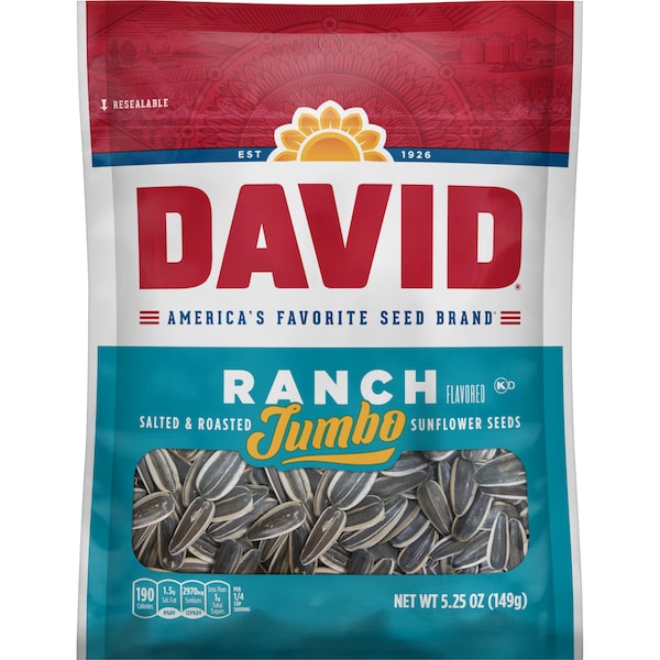 Semillas de girasol en cáscara David David Ranch de 5.25 oz., paquete de 12 - 2620046770