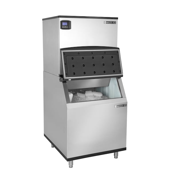 Maxx Ice Intelligent Series Modular Ice Machine, 30 in.W, 373 lbs, Full Dice Ice Cubes, 30 in.W, Stainless Steel - MIM370N-B470