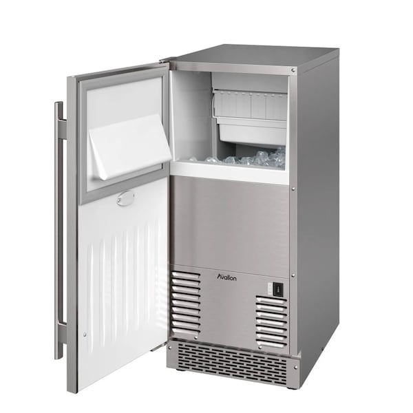 Avallon 15 Inch Wide 26 Lbs BuiltIn  Free Standing Outdoor Ice Maker - AIMG151PSSOLH