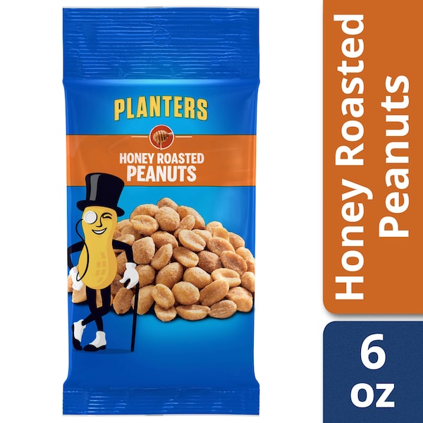 Planters Cacahuates Tostados con Miel 6 oz. Bolsa, Paquete de 12 - 10029000012575