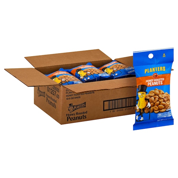 Planters Cacahuates Tostados con Miel 6 oz. Bolsa, Paquete de 12 - 10029000012575