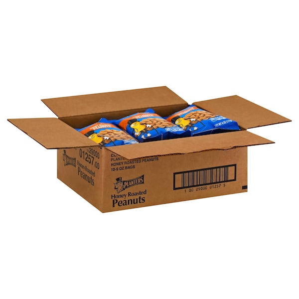 Planters Cacahuates Tostados con Miel 6 oz. Bolsa, Paquete de 12 - 10029000012575