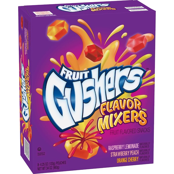 Betty Crocker Fruit Gushers Gluten Free Fruit Snacks Flavor Mixers 4.25 oz., Paquete de 48 - 16000-49362