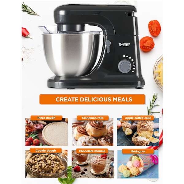Commercial Chef Electric Stand Mixer 4.7 Quart, 7 Speed Settings - CHSM53MB