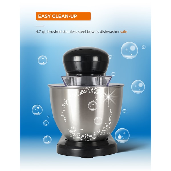 Commercial Chef Electric Stand Mixer 4.7 Quart, 7 Speed Settings - CHSM53MB
