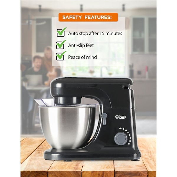 Commercial Chef Electric Stand Mixer 4.7 Quart, 7 Speed Settings - CHSM53MB