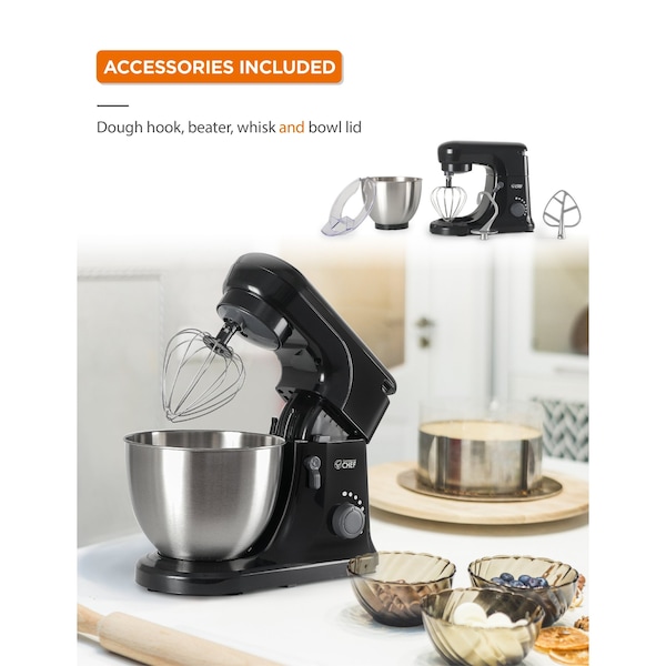 Commercial Chef Electric Stand Mixer 4.7 Quart, 7 Speed Settings - CHSM53MB