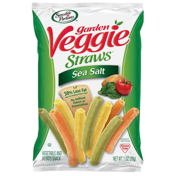 Porciones sensibles Veggie Straws Sal Marina, paquete de 24 - HG30057.
