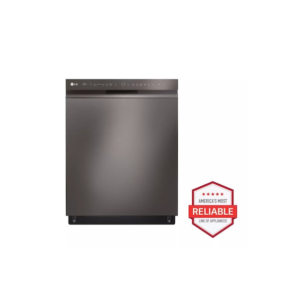 Almo Black Stainless Steel Front Control QuadWash Dishwasher with 3rd Rack and Dynamic Dry - LDFN4542D