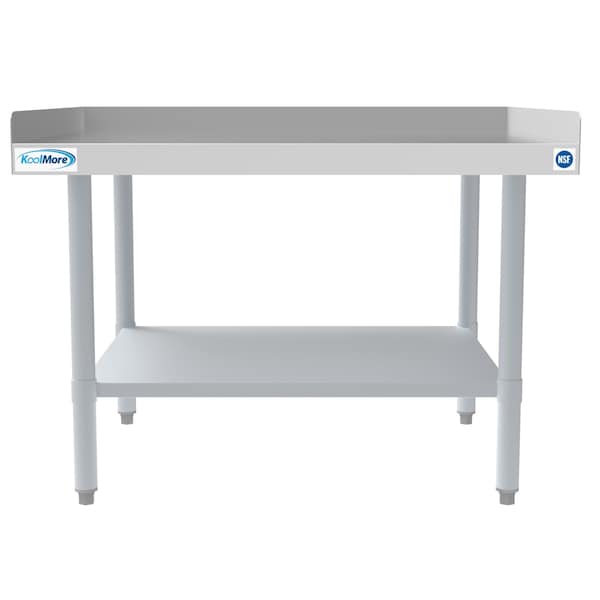 Koolmore 16 Gauge Stainless Steel Commercial Equipment Stand - 360 x 24 Heavy Duty Griddle Stand w/Undershelf - EQT-163036