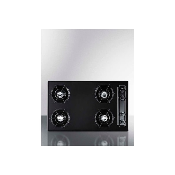 Summit Appliance Div. Summit-Cooktop, Electric, 4 Burners, Battery Start, Black, 20" x 29-3/4" x 3-3/4" - TNL05P
