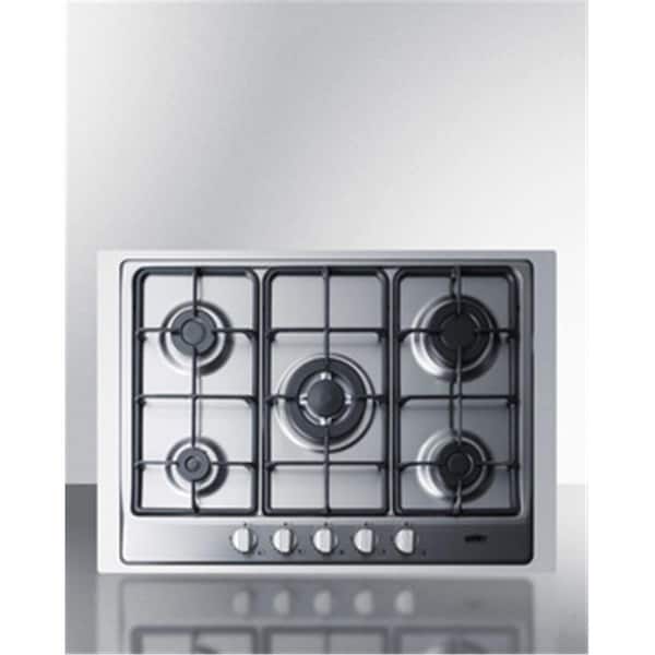 Summit 5 Burner Gas Cooktop with 30 in. Trim Kit - Stainless Steel Finish - SU460073