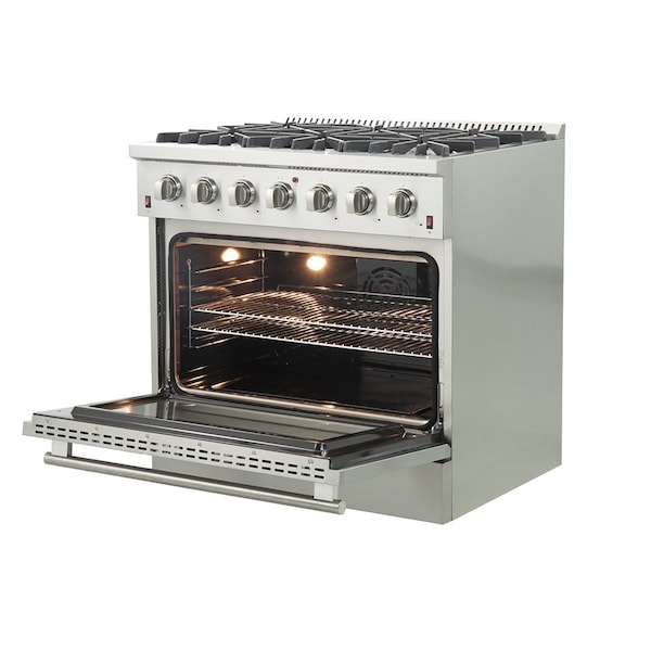 Forno Galiano Gold Professional 36In. Freestanding Gas Range - FFSGS6244-36