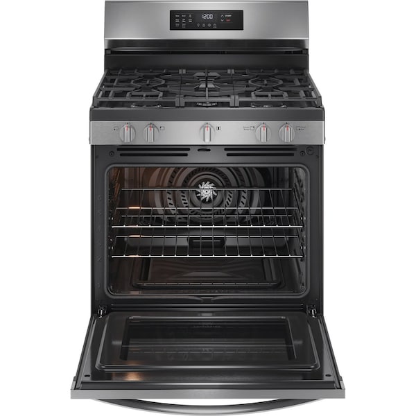 Almo Frigidaire 30-Inch Gas Range with Air Fry and 5 Burners - FCRG3083AS