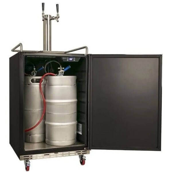 Edgestar 24 Inch Wide Double Tap Kegerator for Full Size Kegs with Electronic Control Panel - KC7000SSTWIN