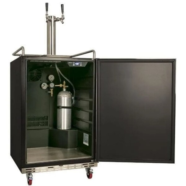 Edgestar 24 Inch Wide Double Tap Kegerator for Full Size Kegs with Electronic Control Panel - KC7000SSTWIN